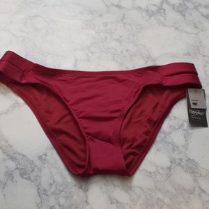 Deep red strappy bottoms
